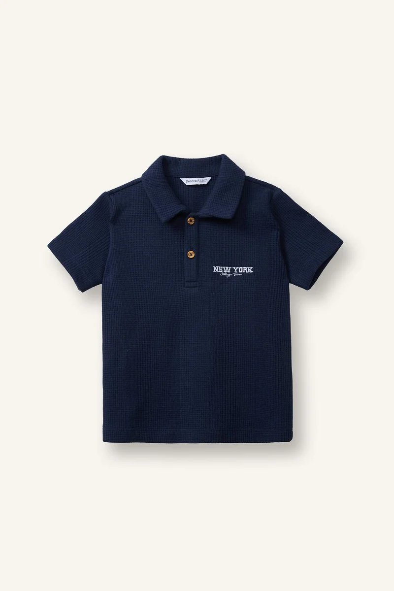 ديفاكتو Regular Fit Embroidered Short Sleeve Polo T-Shirt