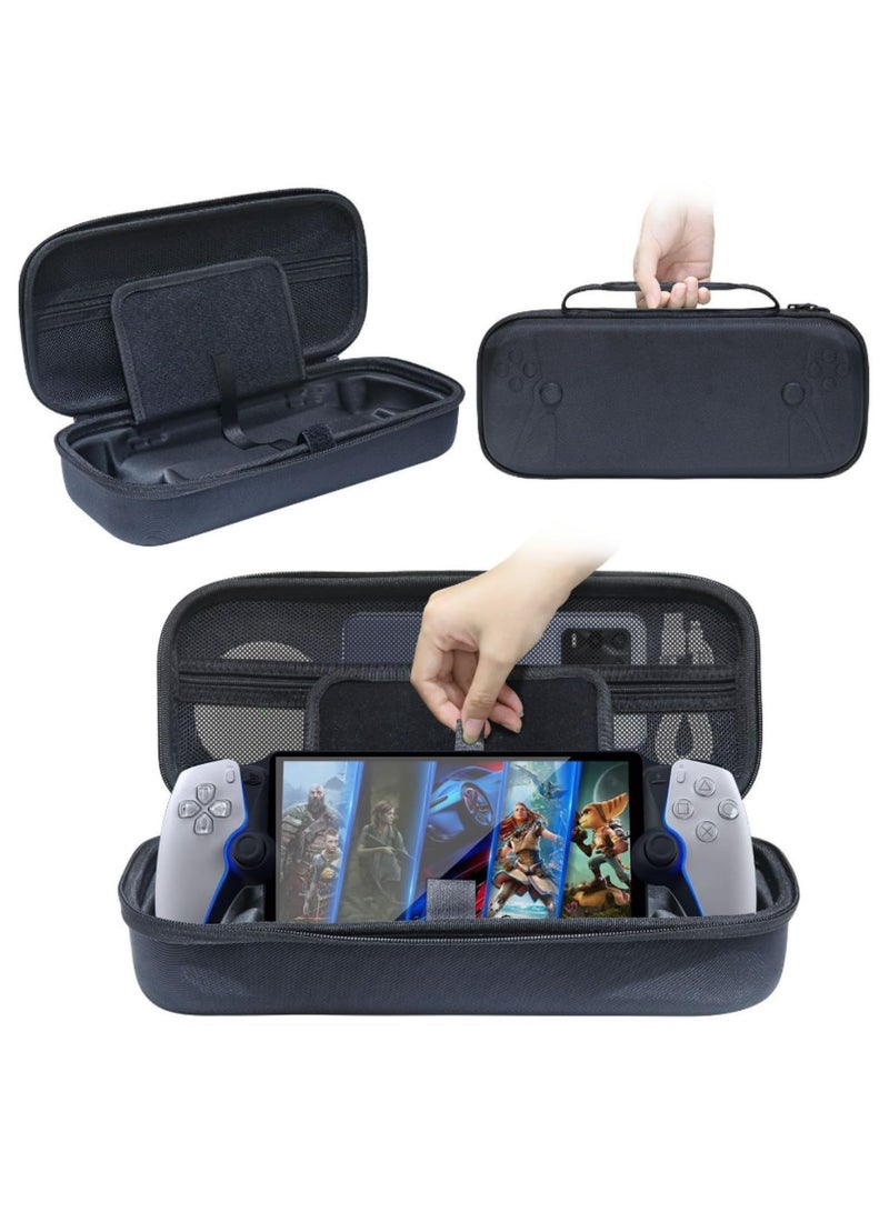 For PlayStation Portal Bag EVA Carrying Shockproof Protective Cover for PS5 Handheld Console Travel Handbag with Dual Zippers Handle Thickened Grooves Hard Shell Storage Mesh Pocket  - Image 1