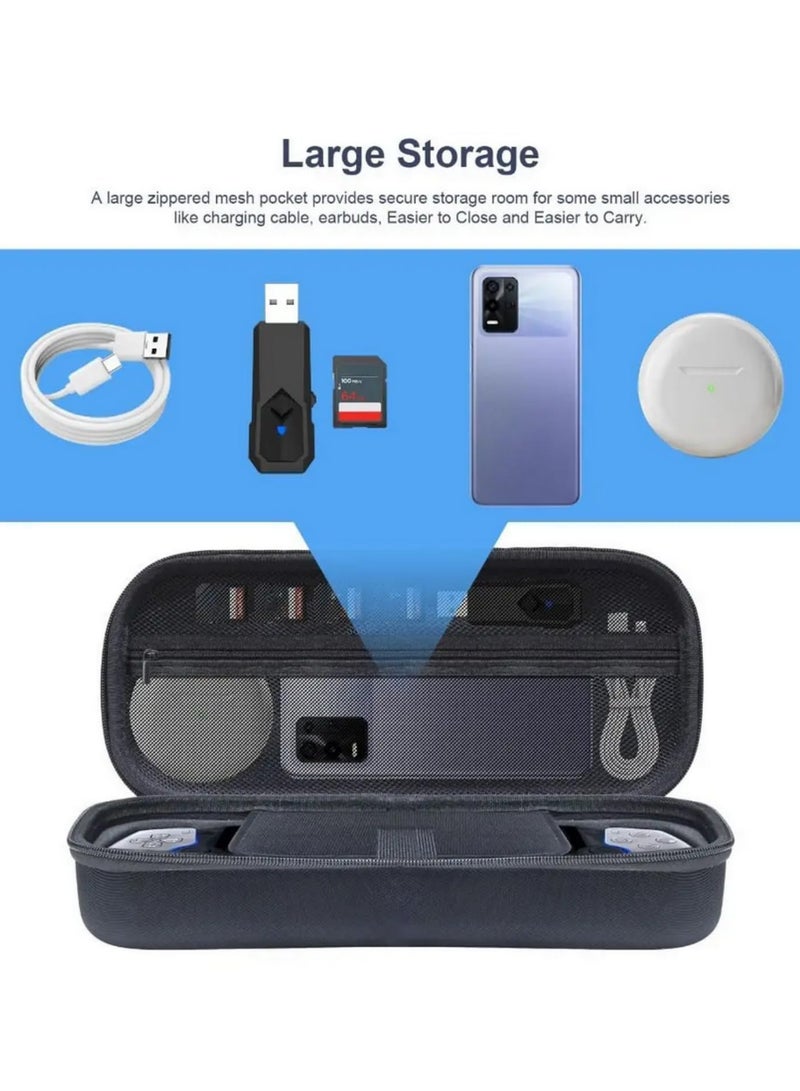 For PlayStation Portal Bag EVA Carrying Shockproof Protective Cover for PS5 Handheld Console Travel Handbag with Dual Zippers Handle Thickened Grooves Hard Shell Storage Mesh Pocket  - Image 4