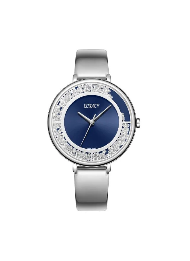 ECSTACY Women's Analog Display Watch With Silver Stainless Steel Strap - E23501-SBSL