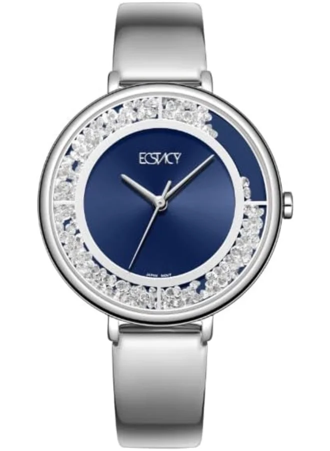 ECSTACY Ecstacy Women's Watch, Analog Display and Stainless Steel Strap - E23501-SBSL, Silver
