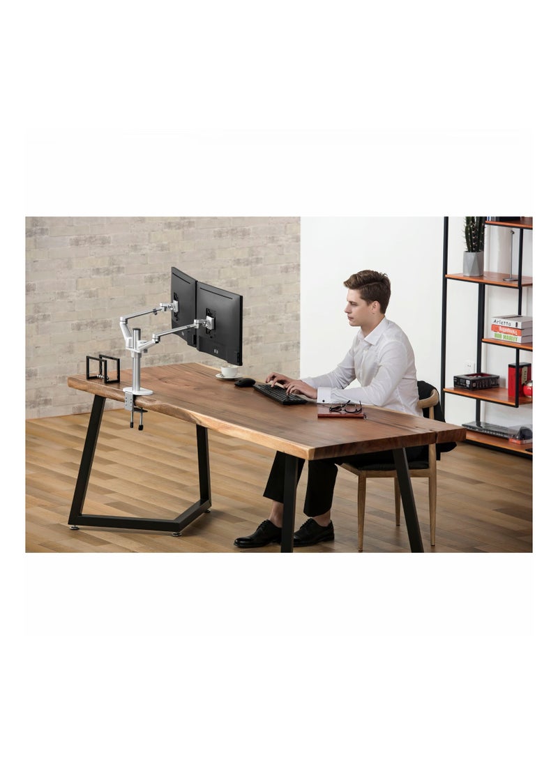 upergo - UPERGO OL-2 Pole Mounted Dual Monitor Arm - Image 1