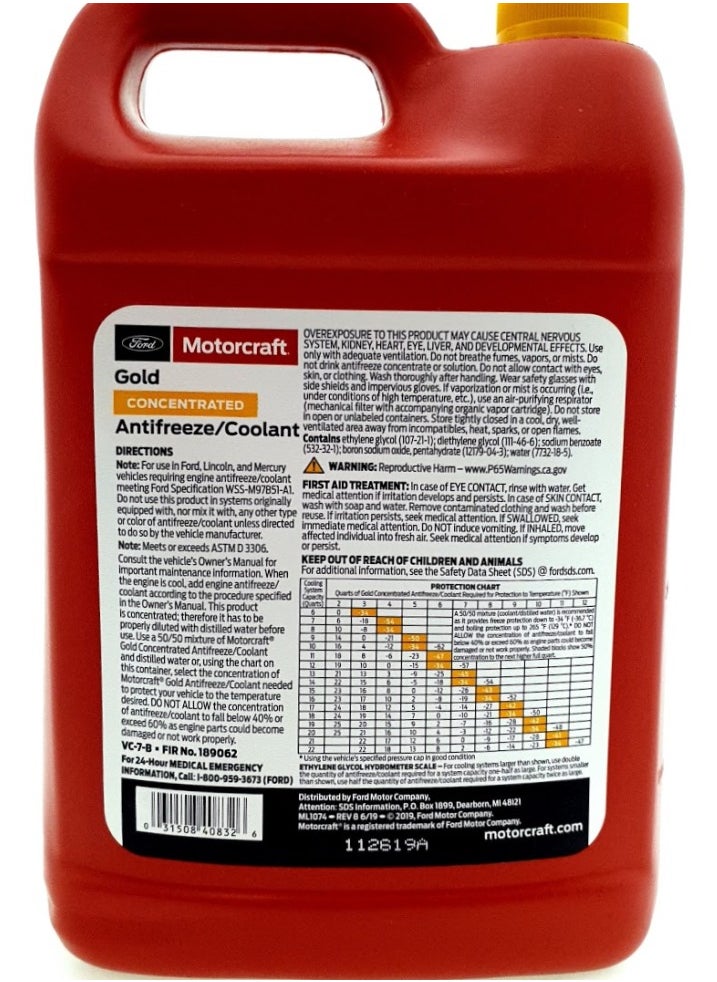 Motorcraft - Motorcraft Concentrated Antifreeze/Coolant VC-7-B Gold - 1 Gallon - Image 1
