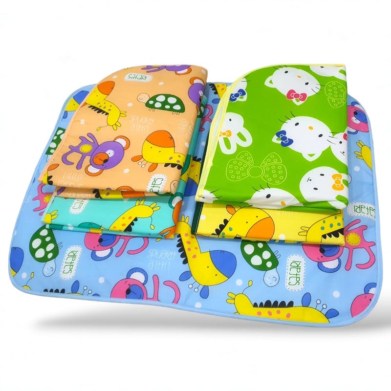 Heights Polyester Water Proof & Reusable Mat/Bed Protector/Absorbent Dry Sheets/Water Resistant Bed Protector Baby Sheet Ultra Absorbance Nappy Changing Plastic Mat-Pack of 3(Multicolor)(0-6 Months) - Image 2