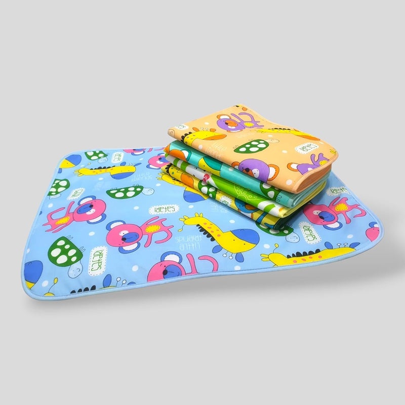 Heights Polyester Water Proof & Reusable Mat/Bed Protector/Absorbent Dry Sheets/Water Resistant Bed Protector Baby Sheet Ultra Absorbance Nappy Changing Plastic Mat-Pack of 3(Multicolor)(0-6 Months) - Image 3