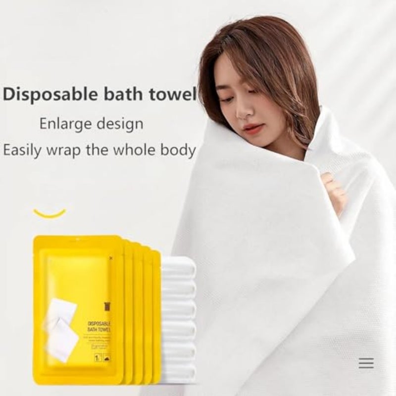 Disposable Bath Towels 55 x 27 Inch, Large Compressed Travel Towels, Soft Absorbent Lightweight Reusable for Hotel, Camping, Hiking, Swimming and Guests, 5 Pack - Image 5