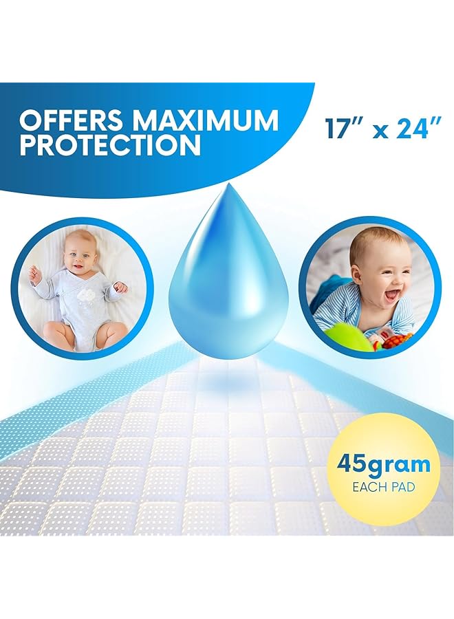 oldlaiben Disposable Underpads Bed Pads For Baby Leakproof Diaper Changing Portable Pad Bed Table Protector Mat Sheet Protector Diaper Changing Pad Liner Breathable Waterproof For Baby(45*60Cm 50Pcs) - Image 2
