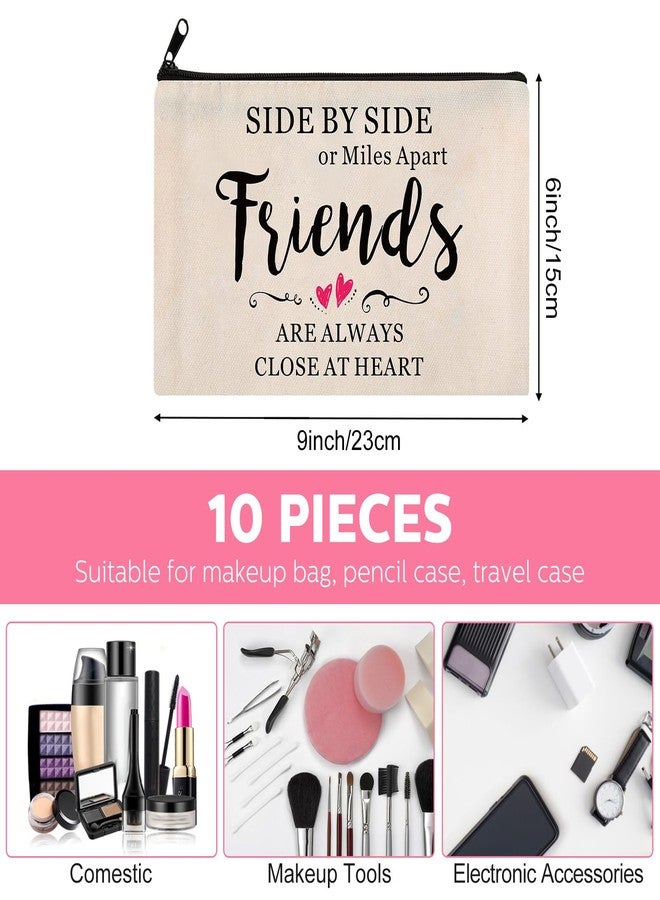 Saintrygo 10 Pieces Friendship Gifts for Women Good Friend Cosmetic Bags Funny Long Distance Friendship Makeup Bags Christmas Gift Travel Toiletry Makeup Zipper Pouch for BFF Soul Sister(Heart Style) - Image 4