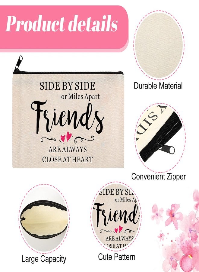 Saintrygo 10 Pieces Friendship Gifts for Women Good Friend Cosmetic Bags Funny Long Distance Friendship Makeup Bags Christmas Gift Travel Toiletry Makeup Zipper Pouch for BFF Soul Sister(Heart Style) - Image 5