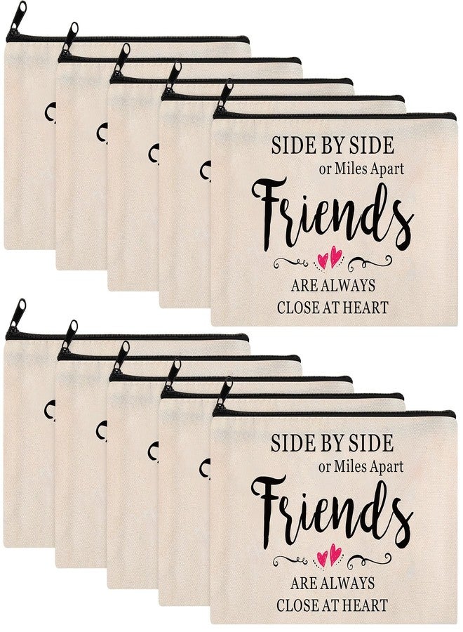 Saintrygo 10 Pieces Friendship Gifts for Women Good Friend Cosmetic Bags Funny Long Distance Friendship Makeup Bags Christmas Gift Travel Toiletry Makeup Zipper Pouch for BFF Soul Sister(Heart Style) - Image 1