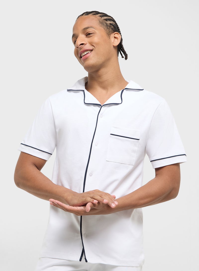 سفنتي فايف طقم شورت بطبعة خطوط - Image 3