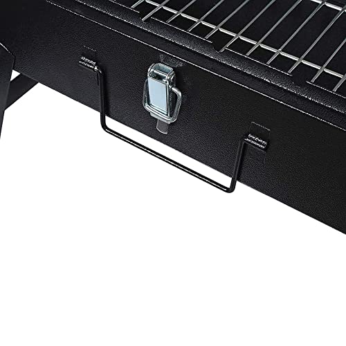 BRIGHTBERG BRIGHTBERG Heavy Weight Device Briefcase and Picnic Metal Grill Charcoal Barbecue for Home with Tong 8 Skewers 1 Steel Grill 1 Glove Free Charcoal Packet Black1 Year Warranty - Image 4