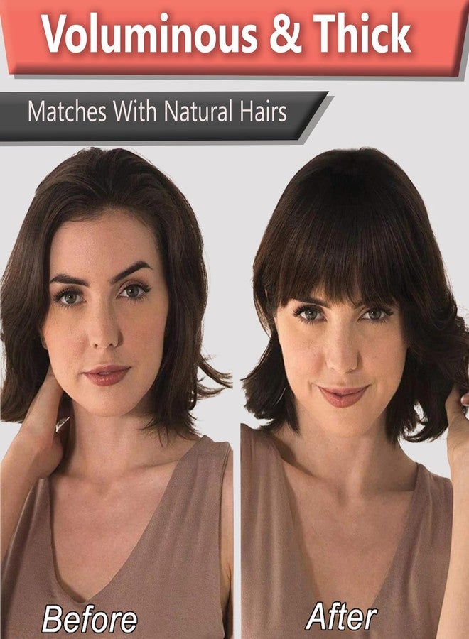TEMPERIA Front Fake Bangs Hair Extensions For Women - Clip On Side Curtain Bangs Fringes Hair Extensions for Wedding - Cute Hair Accessories for Women & Girls - 1 Pc - Natural Brown (MN04) - Image 5