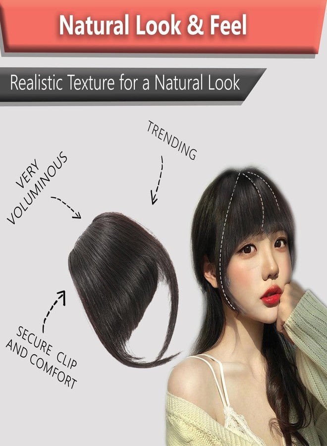 TEMPERIA Front Fake Bangs Hair Extensions For Women - Clip On Side Curtain Bangs Fringes Hair Extensions for Wedding - Cute Hair Accessories for Women & Girls - 1 Pc - Natural Brown (MN04) - Image 3