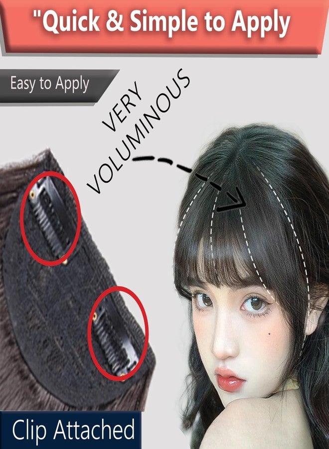 TEMPERIA Front Fake Bangs Hair Extensions For Women - Clip On Side Curtain Bangs Fringes Hair Extensions for Wedding - Cute Hair Accessories for Women & Girls - 1 Pc - Natural Brown (MN04) - Image 4