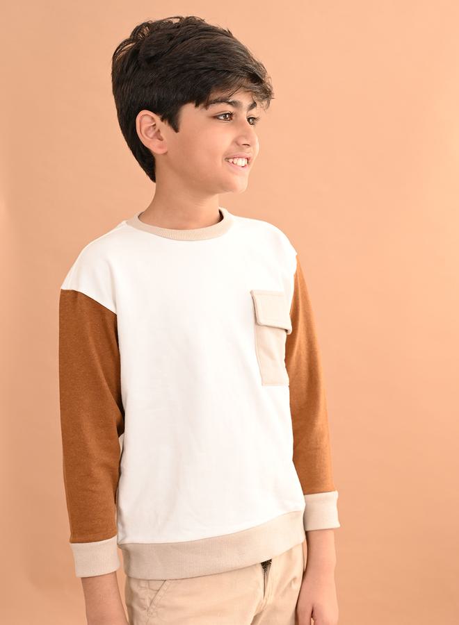 LILPICKS Contrast Sleeve Pocket Detail Sweatshirt - Image 4