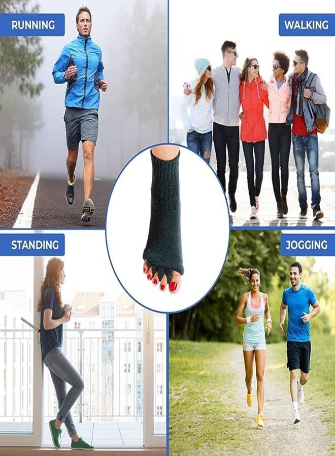 Footmate Foot Alignment Socks Five Toe Separator (Pack of 2) - Foot Pain Relief, Yoga Gym Sports Massage Socks - Improving Posture & Increasing Flexibility for Men & Women(Size 7-8, Black) - Image 5
