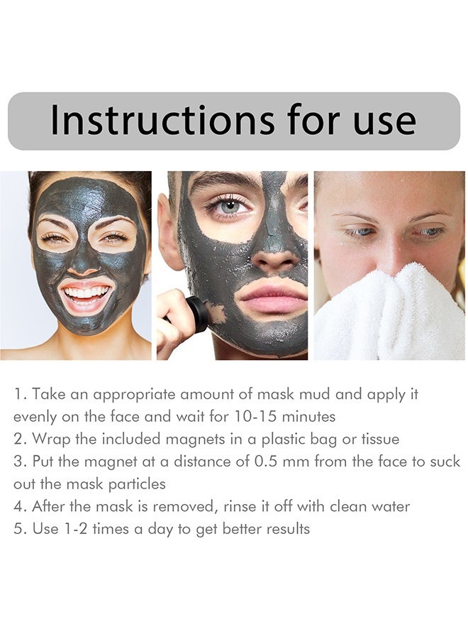 EELHOE Mineral Rich Magnetic Mask - Blackhead Remover Black Mask ，Charcoal Mask ，Blackhead Removal，Clean Pores，Peel off Mask Facial Pore Cleanser Purifying Face Mask Nose Strips 50g - Image 4