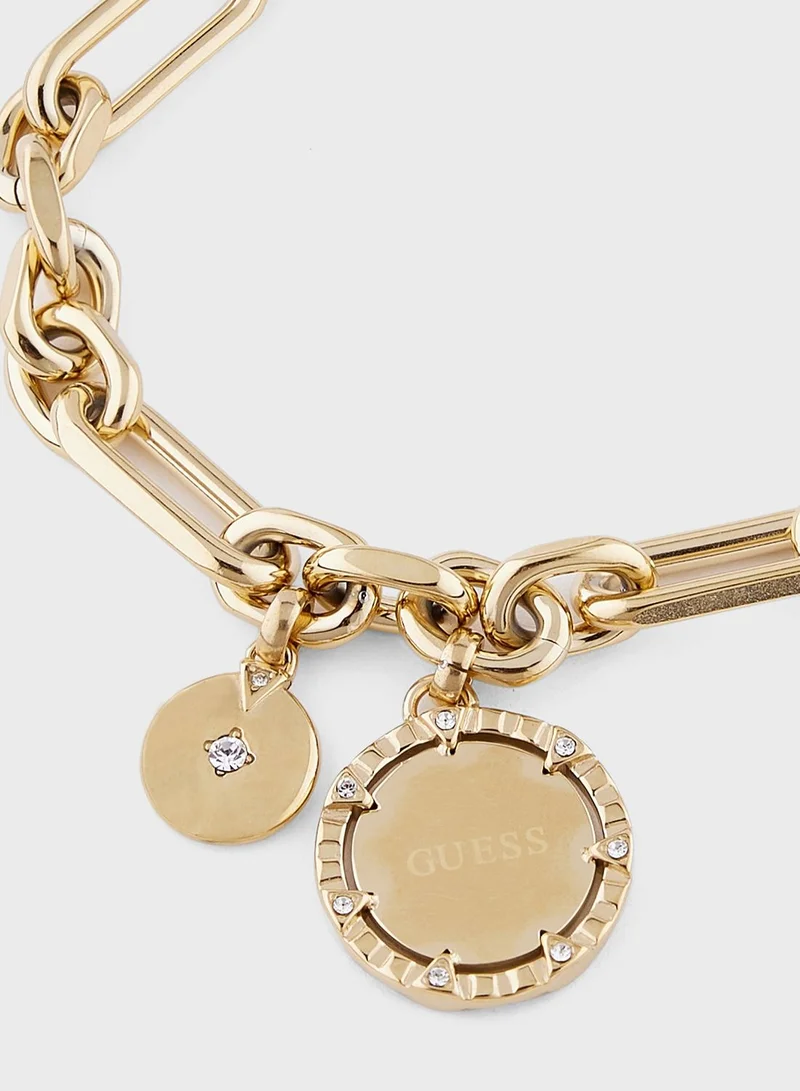 GUESS Linea Logo Gold Plated Bracelet