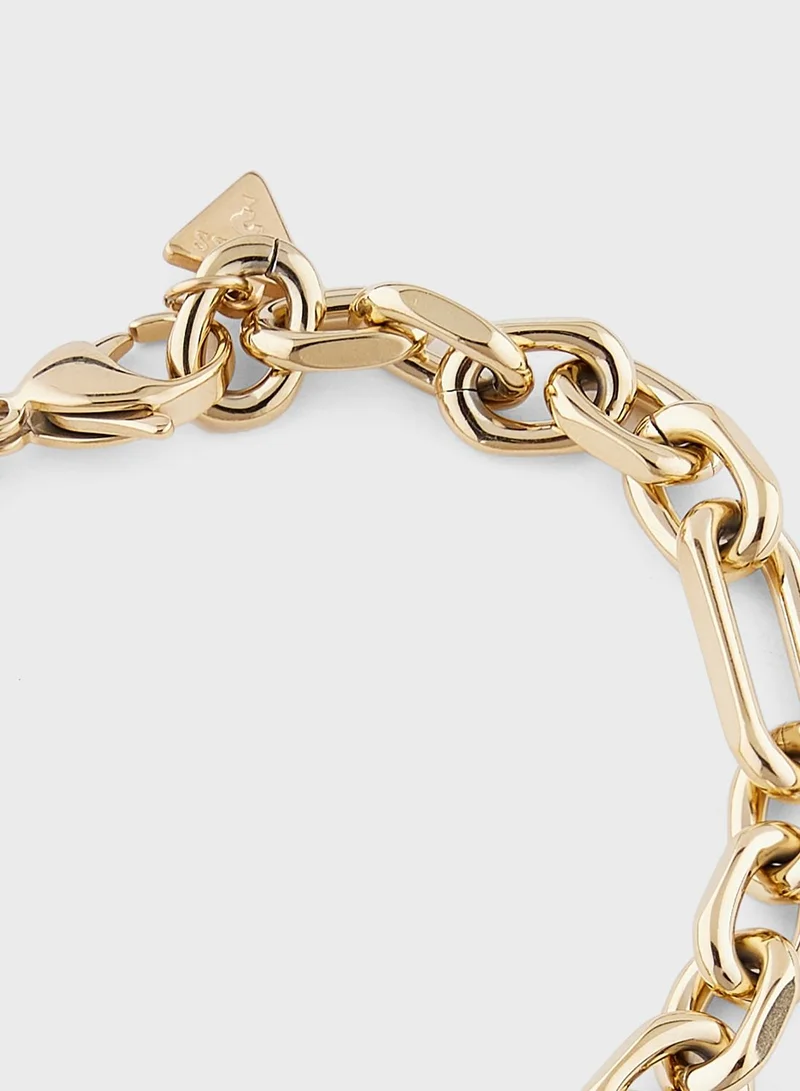 GUESS Linea Logo Gold Plated Bracelet