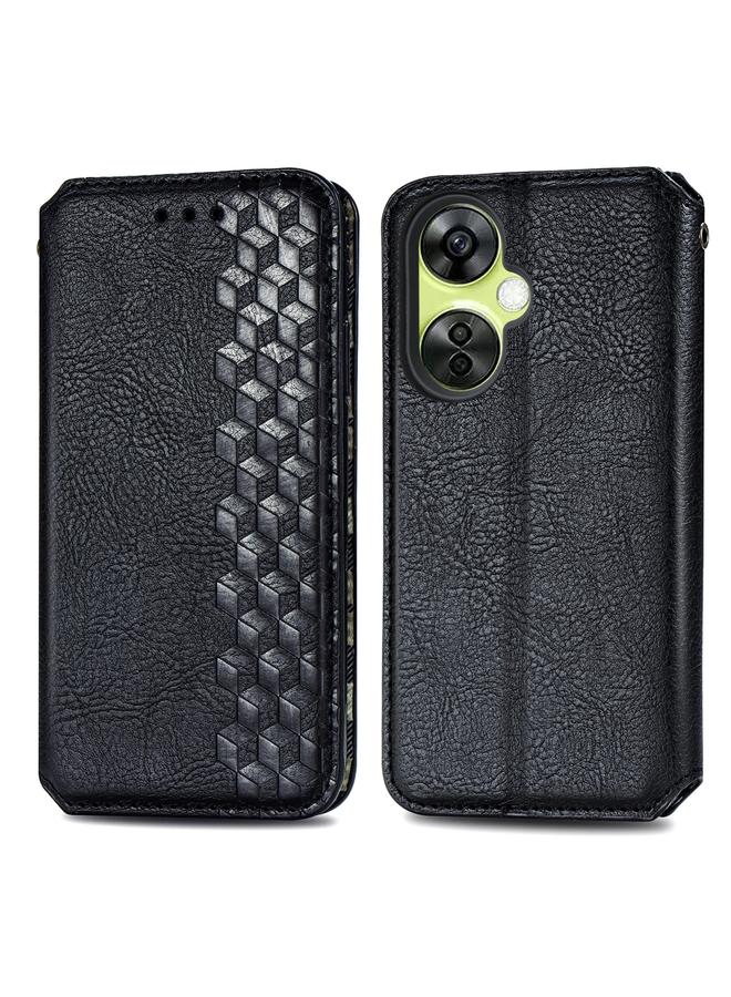 اس-توب جراب لهاتف OnePlus Nord CE 3 Lite، جراب هاتف جلدي مغناطيسي مضغوط بشبكة مكعبة - Image 2