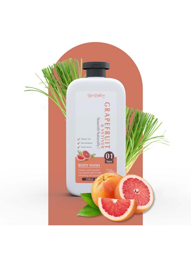 Bio Valley Daily Shower Body Wash with Blissful Spa Experience Deeply Nourishing Softer, Glowing & Smoother Skin for Men and Women All Skin Type - Grapefruit (250ml) - Image 1
