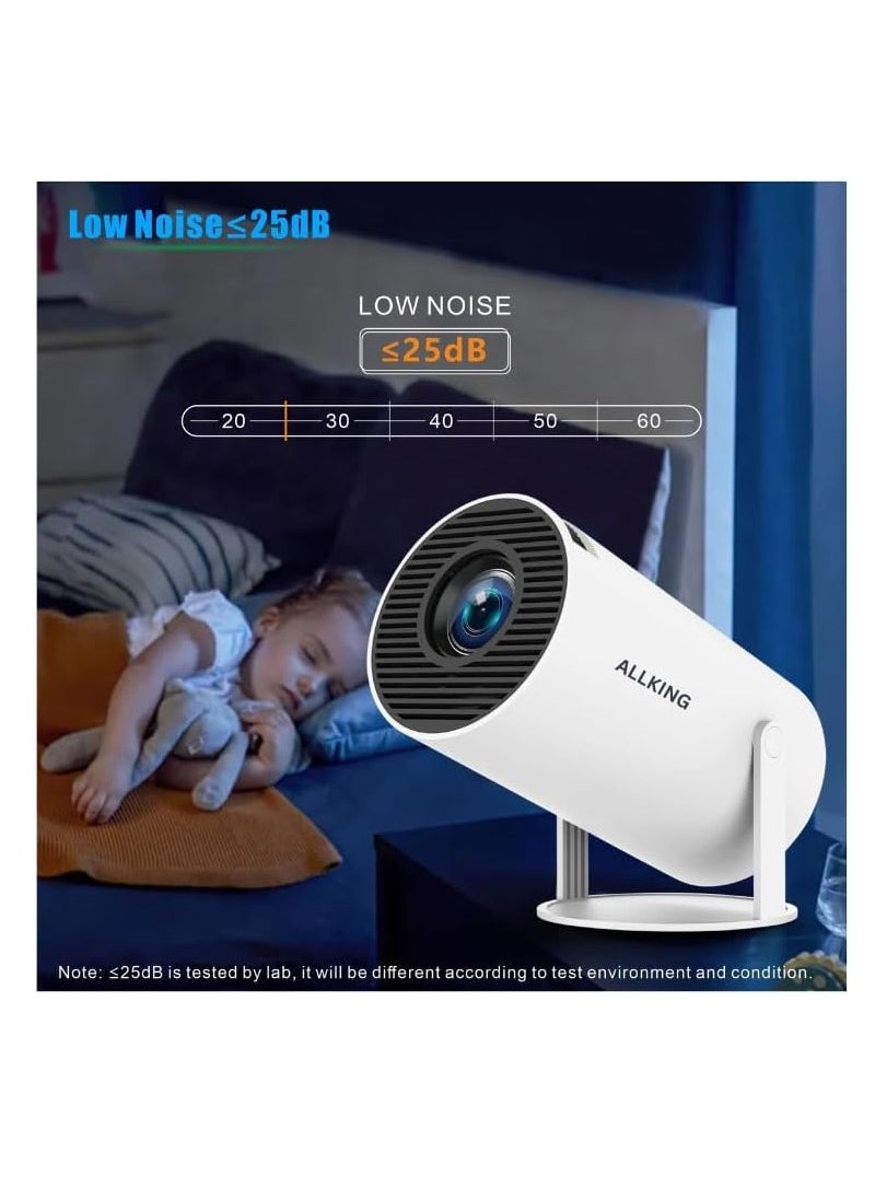 [Electric Focus] Mini Projector with Android System, Portable Projector with WIFI and Bluetooth, Auto Keystone Correction, FULL HD 720P, Outdoor Movie Projector