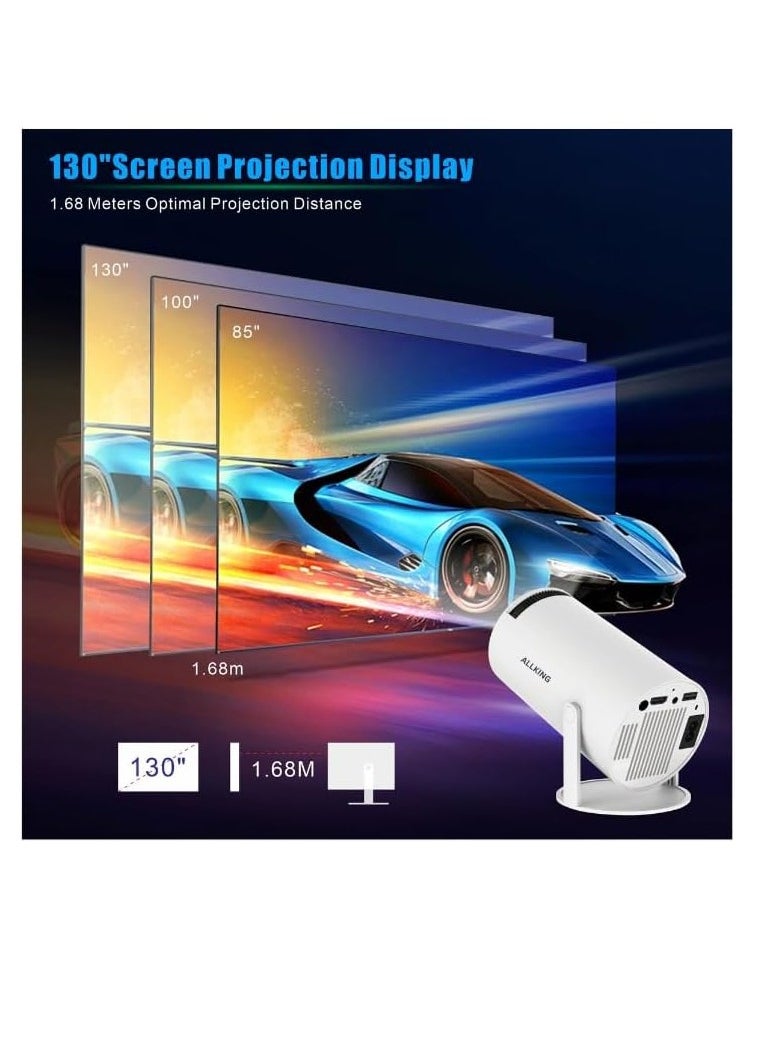 [Electric Focus] Mini Projector with Android System, Portable Projector with WIFI and Bluetooth, Auto Keystone Correction, FULL HD 720P, Outdoor Movie Projector