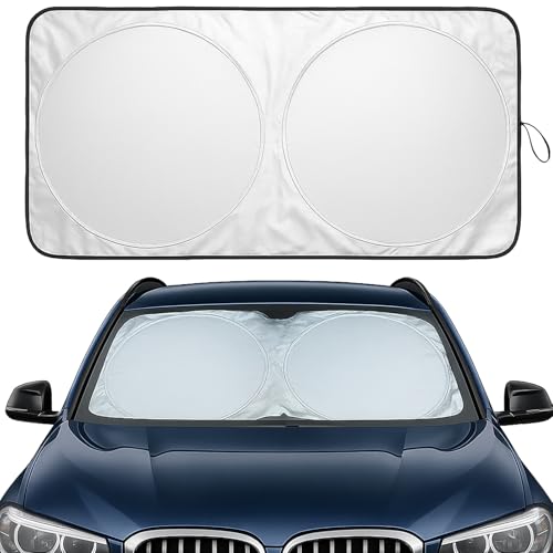 BNYD Car Windshield Sun Shade - Foldable Reflective Sun Visor for Cars, SUVs, Trucks, and Vehicles | Heat Blocking Sunshade to Keep Interior Cool | Summer Automotive Accessories - Image 2