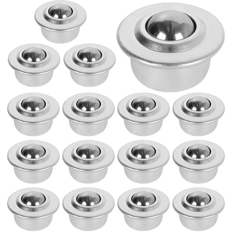 MIVIDE 16PCS 5/8" Roller Ball Transfer Bearings CY-15H Carbon Steel Ball Transfer Bearing Casters Universal Base Conveyor Roller Ball - Image 1