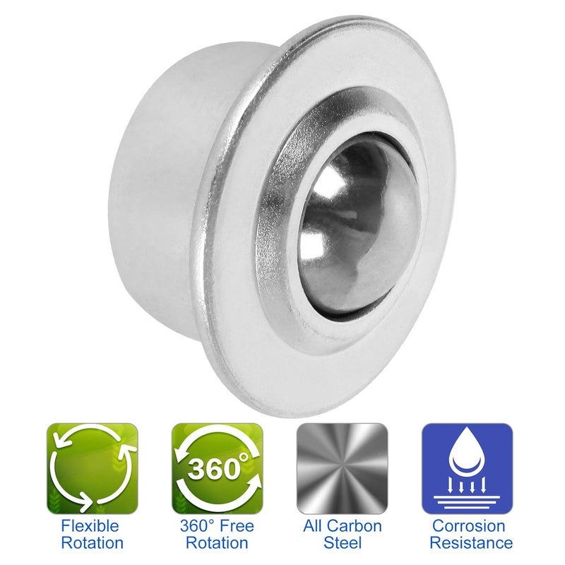 MIVIDE 16PCS 5/8" Roller Ball Transfer Bearings CY-15H Carbon Steel Ball Transfer Bearing Casters Universal Base Conveyor Roller Ball - Image 3