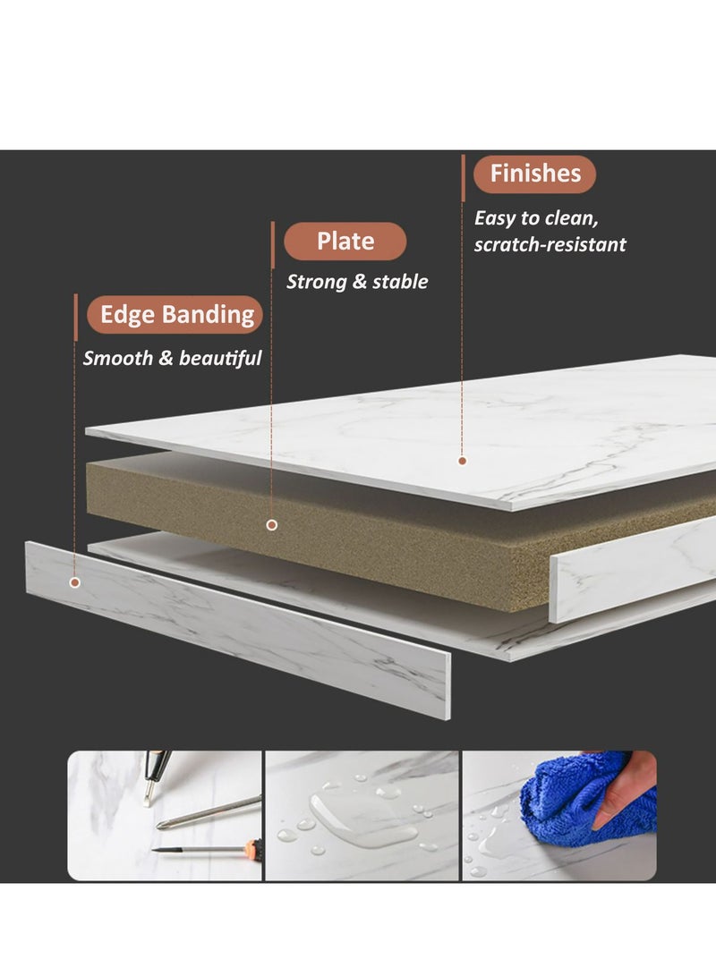 2-Tier Coffee Side Table, Modern Square Sofa End Table for Home Living Room and Office - Image 2