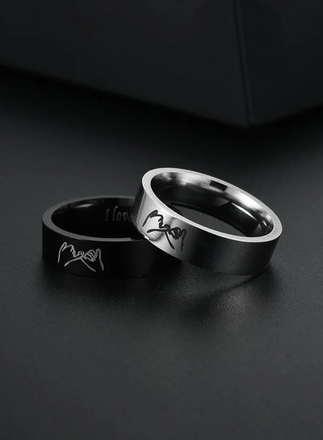 Take Two Pack of 2 - Stainless Steel Couple Promise Ring