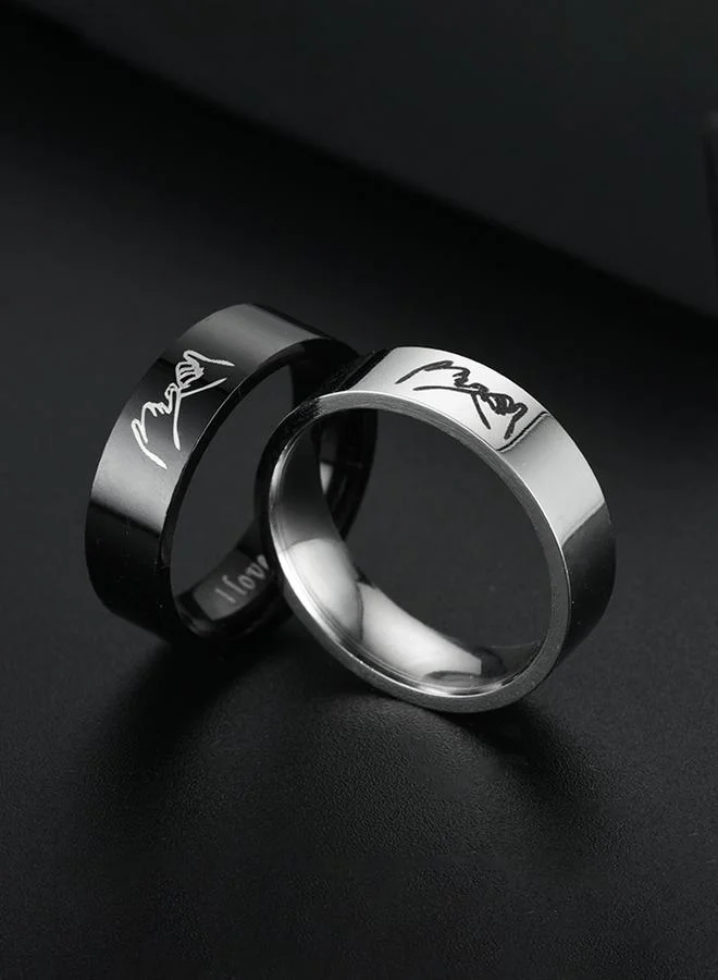 Take Two Pack of 2 - Stainless Steel Couple Promise Ring