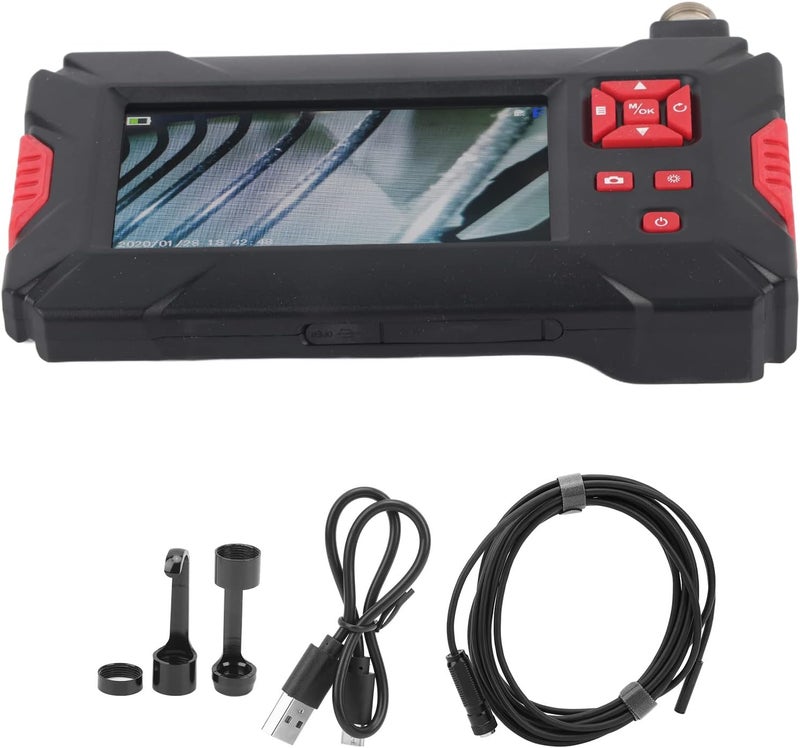 8mm Dual Lens Industrial Endoscope with 4.3 Inch 1080P LCD Display and 9 LED Lights for Pipeline Inspection and Automotive Maintenance - 6.6 ft Cable Length - Split Screen Side (5M) - Image 1