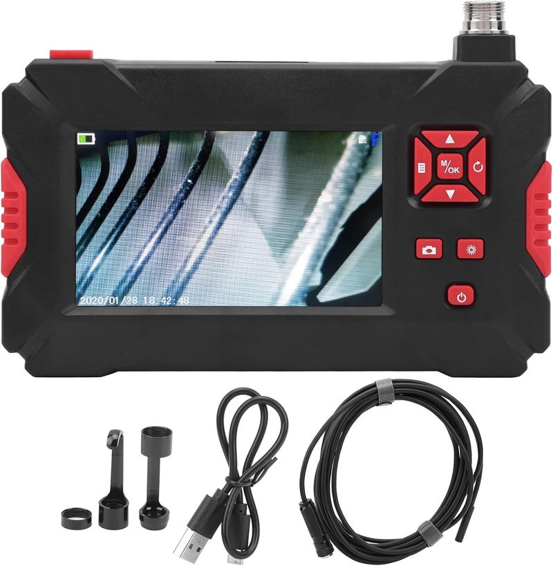 8mm Dual Lens Industrial Endoscope with 4.3 Inch 1080P LCD Display and 9 LED Lights for Pipeline Inspection and Automotive Maintenance - 6.6 ft Cable Length - Split Screen Side (5M) - Image 5