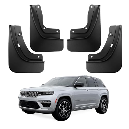 Ecarzo Mud Flaps Fit for 5th Gen Jeep Grand Cherokee 2025 2024 2023 2022 No Drilling Required All Weather Mud Splash Guards Mudflap Front & Rear Gen Jeep Grand Cherokee 2-Row Accessories 4pcs (Non L) - Image 1