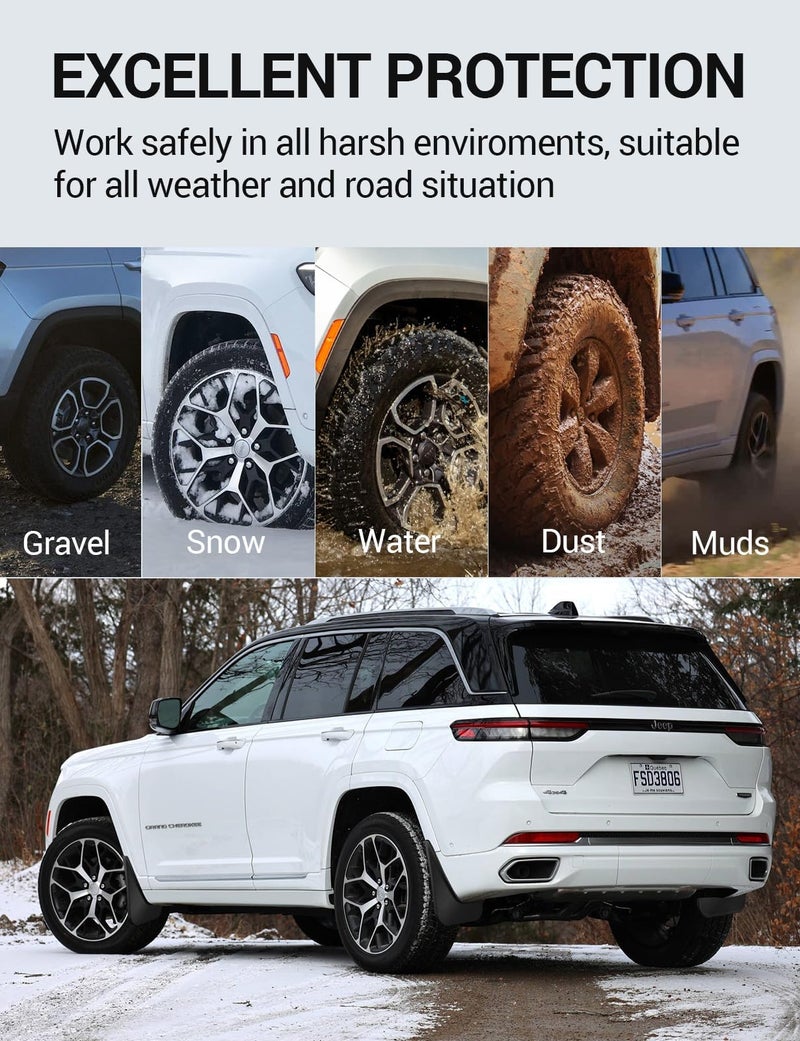 Ecarzo Mud Flaps Fit for 5th Gen Jeep Grand Cherokee 2025 2024 2023 2022 No Drilling Required All Weather Mud Splash Guards Mudflap Front & Rear Gen Jeep Grand Cherokee 2-Row Accessories 4pcs (Non L) - Image 5