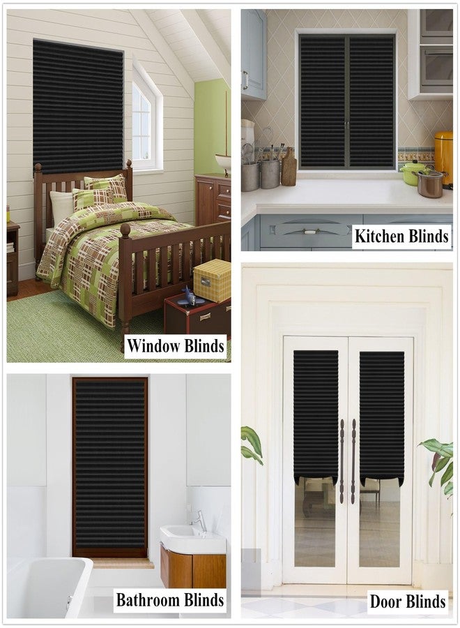 MALOKI Black Blinds for Window, Cordless Window Blinds No Drill Blinds Blackout Mini Blinds Room Darkening Shades for Windows,Easy to Cut and Install - 24x59Inch (Fits Windows 15-24 Inch) - Image 2