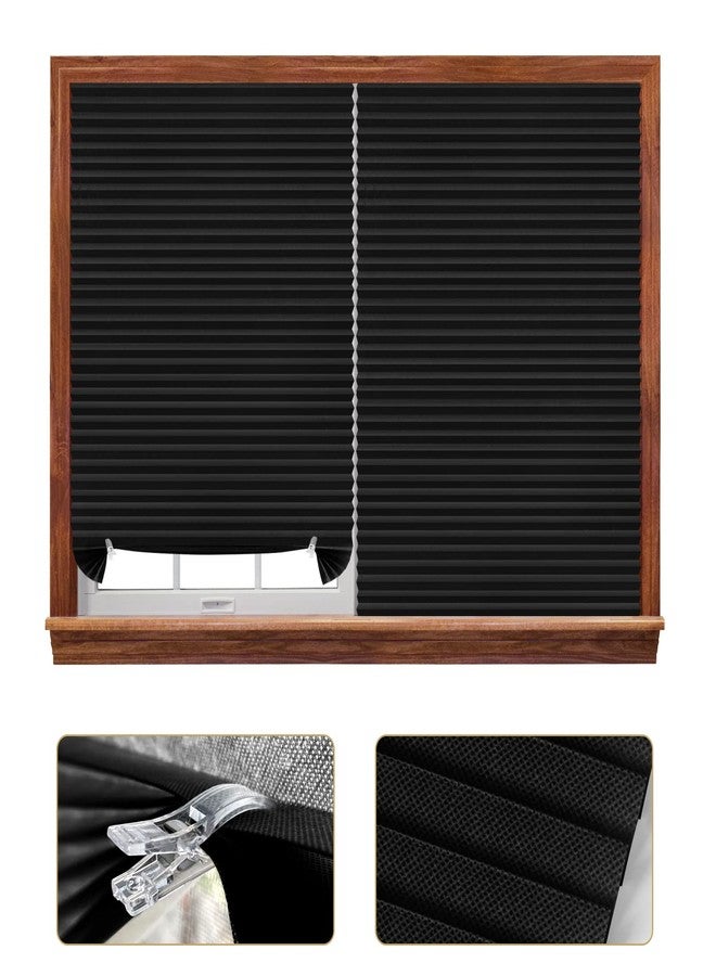 MALOKI Black Blinds for Window, Cordless Window Blinds No Drill Blinds Blackout Mini Blinds Room Darkening Shades for Windows,Easy to Cut and Install - 24x59Inch (Fits Windows 15-24 Inch) - Image 4