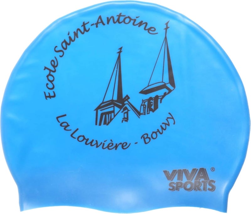 Viva Sports Silicone Swimming Cap for Kids in Folder Blue