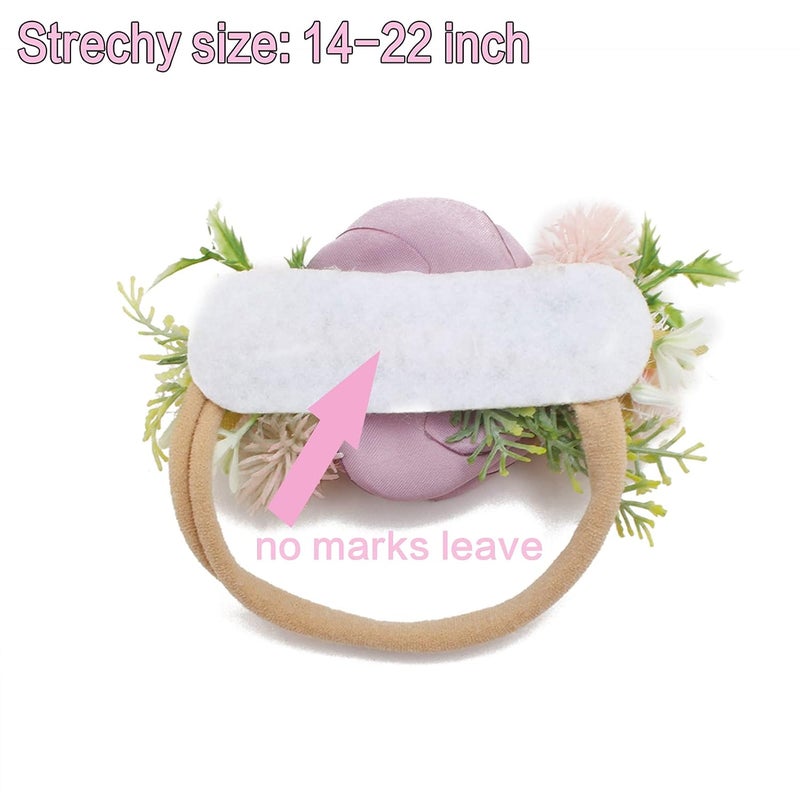 BFNAAgirl Baby Girl Headbands Nylon Flower Elastic Hairbands 3pcs Hair Accessories Gift for Newborn Infant Toddlers YM4 - Image 3