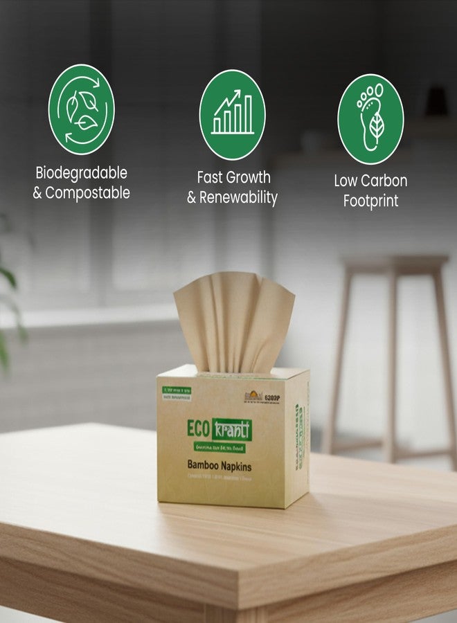 Eco Kranti - Bamboo Facial Tissue Napkins | 100 Pulls x 6 Packs | 100% Natural & Eco-friendly | Soft & Absorbent Face Napkins | Biodegradable, Compostable & Environment-Safe | Travel-Friendly tissues - Image 3