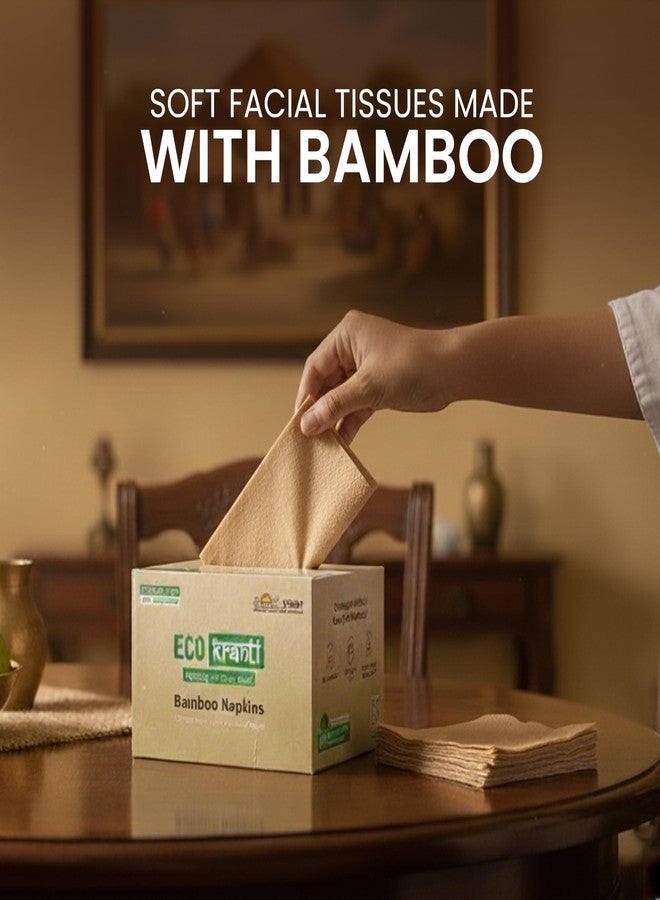 Eco Kranti - Bamboo Facial Tissue Napkins | 100 Pulls x 6 Packs | 100% Natural & Eco-friendly | Soft & Absorbent Face Napkins | Biodegradable, Compostable & Environment-Safe | Travel-Friendly tissues - Image 2