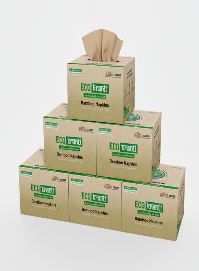 Eco Kranti - Bamboo Facial Tissue Napkins | 100 Pulls x 6 Packs | 100% Natural & Eco-friendly | Soft & Absorbent Face Napkins | Biodegradable, Compostable & Environment-Safe | Travel-Friendly tissues - Image 1