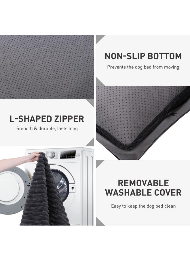 Vonabem - Large Dog Bed Washable With Removable Cover Waterproof, Dog Crate Beds For Xl Large Medium Small Dogs Cats, Soft Flannel Pet Beds AntiSlip Kennel Pad 36 Inch - Image 1