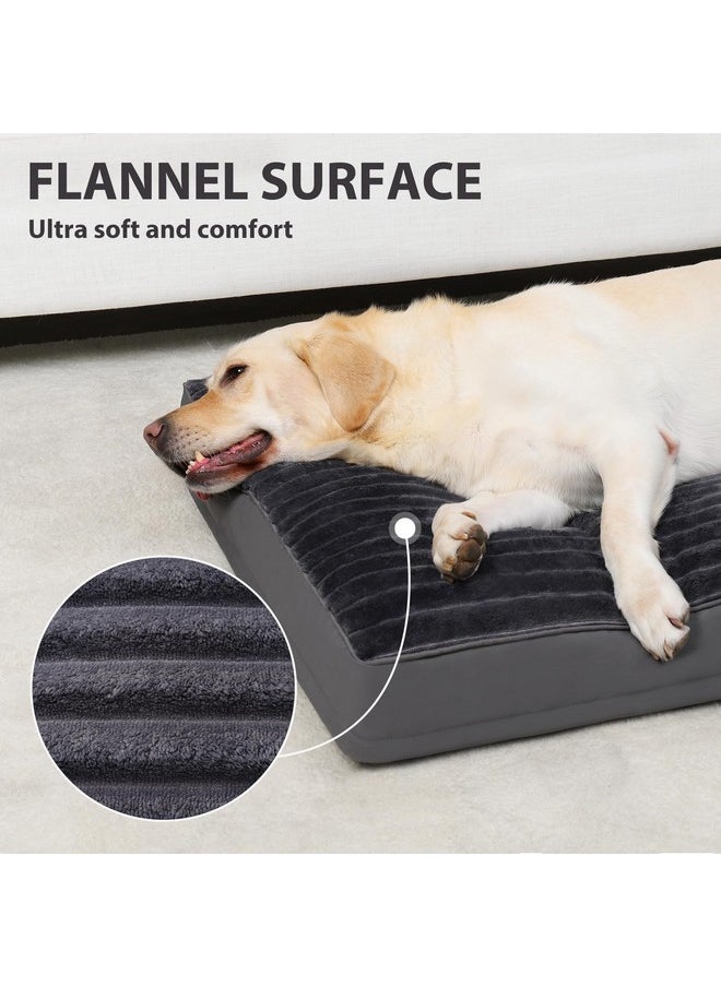 Vonabem - Large Dog Bed Washable With Removable Cover Waterproof, Dog Crate Beds For Xl Large Medium Small Dogs Cats, Soft Flannel Pet Beds AntiSlip Kennel Pad 36 Inch - Image 1