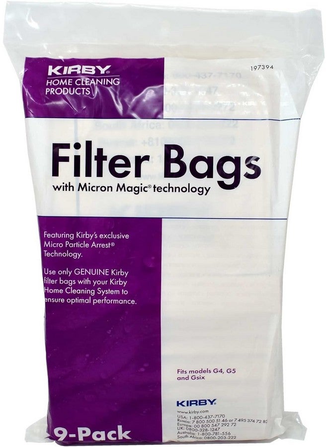 Kirby Vacuum Bags G4, G5, G6 - Genuine Micron Magic Filtration, 9-Pack - Part #197394, Universal Fit for Kirby Generation Series - Image 1