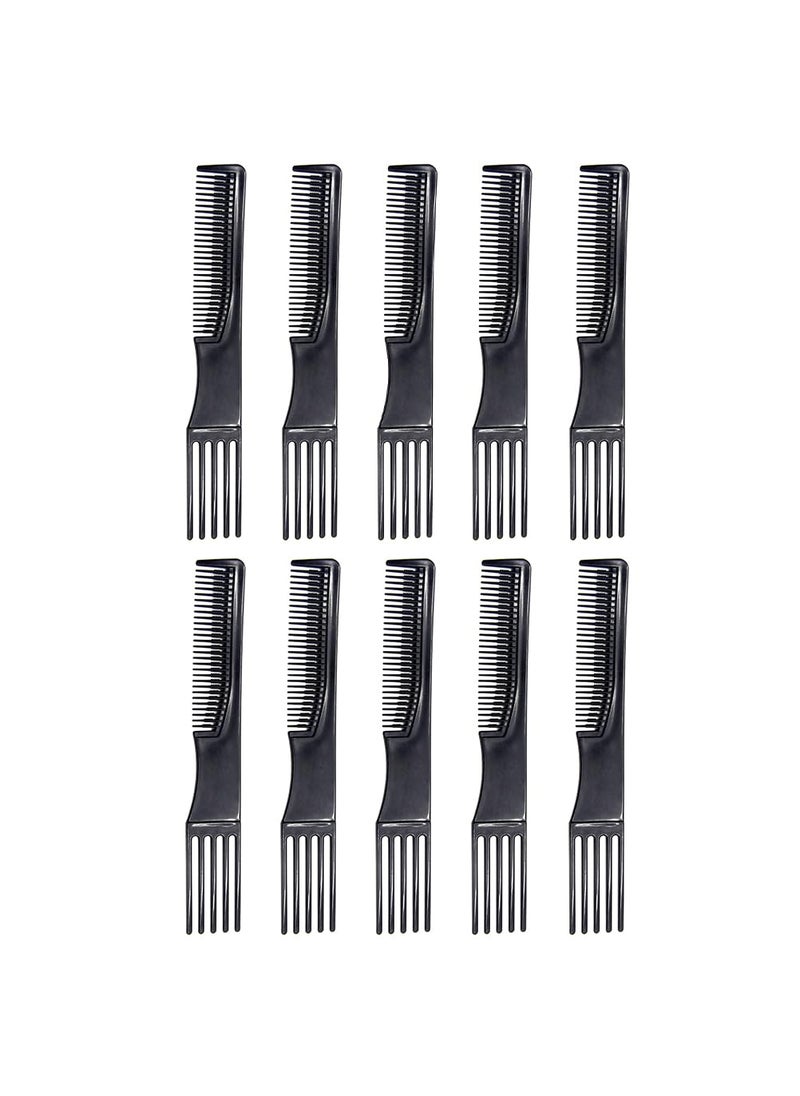 HEALLILY HEALLILY Carbon Lift Teasing Combs  10Pcs Black Plastic Salon Back Combs for AntiStatic Pick and Most Hair Types 