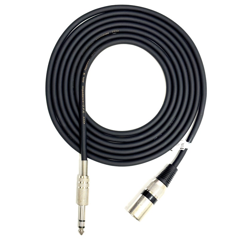 Dual Shielded 6.35mm To XLR M Balanced Audio Cable 8m Black - Image 1
